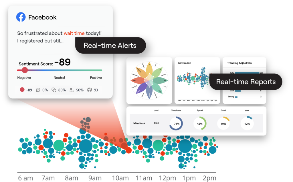 Example of real-time reports in the Reputation platform