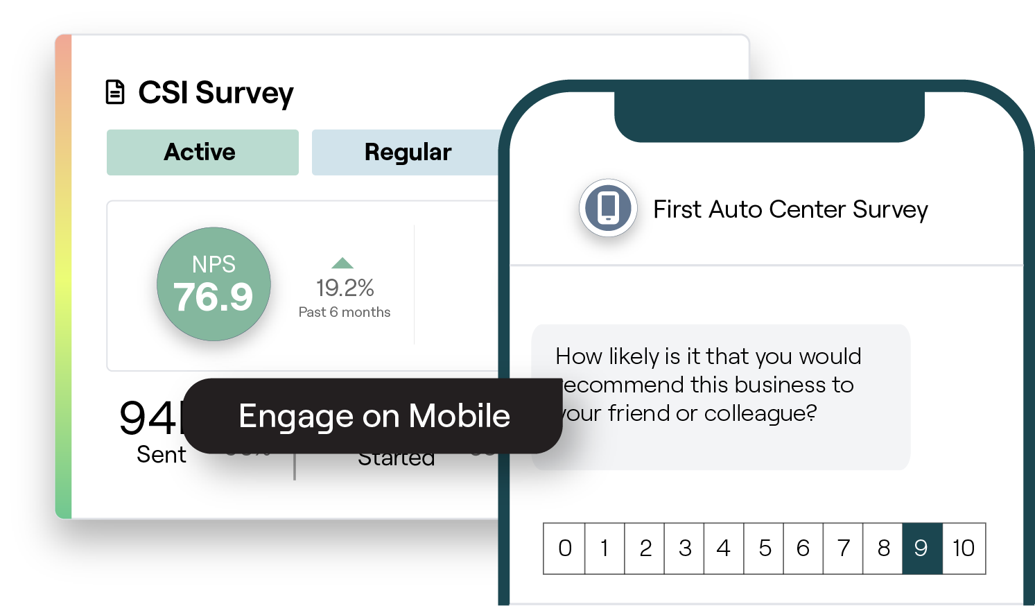 Example of Reputation's Surveys product